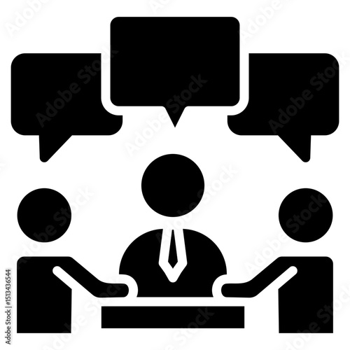Meeting glyph icon