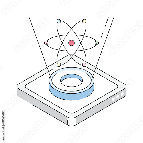 An isometric icon showcasing modern data science concept