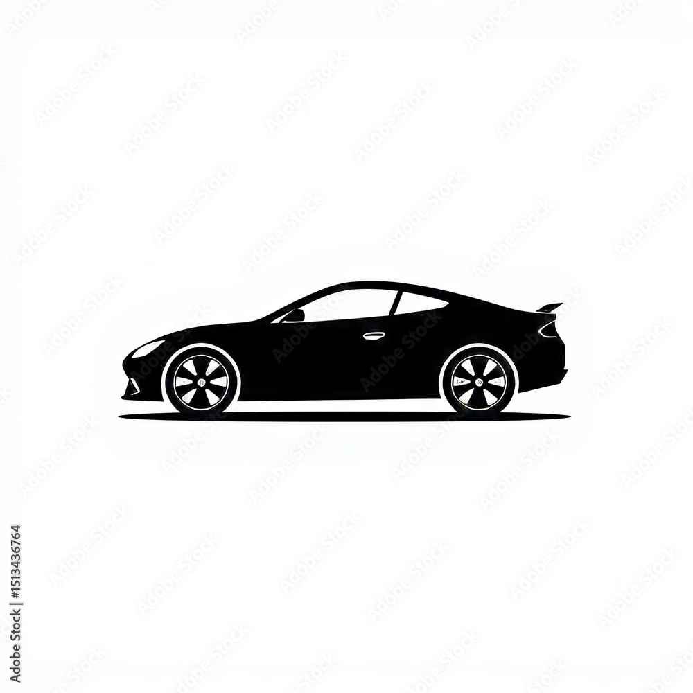 Obraz premium Sleek Black Coupe A Vector Illustration of a Modern Sports Car Design