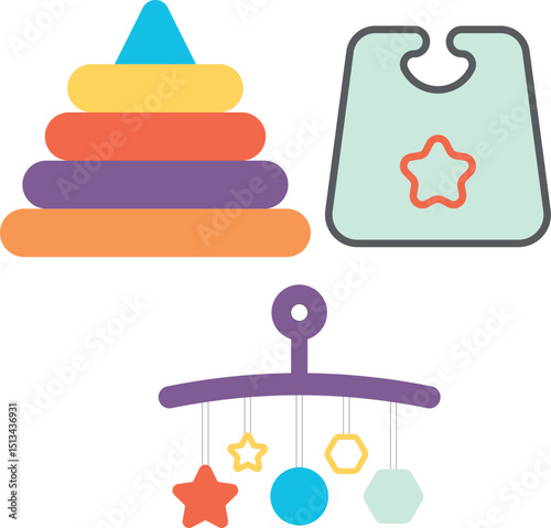 baby stacking toy clip art