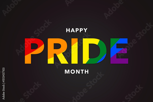 Gay Pride Month in June. LGBTQ multicolored rainbow flag. Original color symbol of gay pride concept background, high resolution poster or banner
