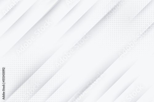 White abstract background with line pattern, banner design. Vector