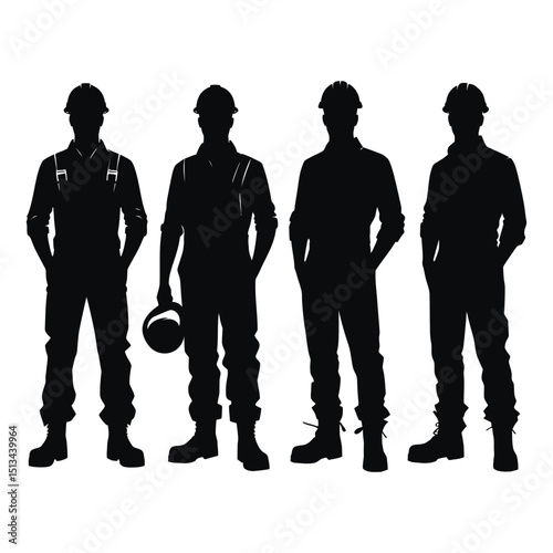 Silhouettes of People Standing Together in a Group