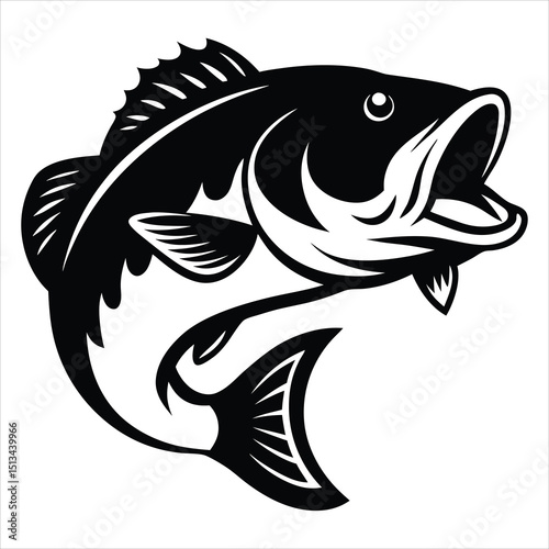Salmon fish silhouette vector icon, Sea cod fish on a white background, Tuna fish silhouette vector illustration, Sea fish silhouette icon