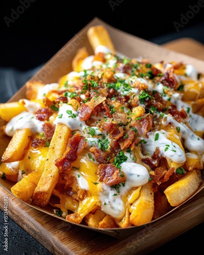 Loaded French Fries with Cheese and Bacon