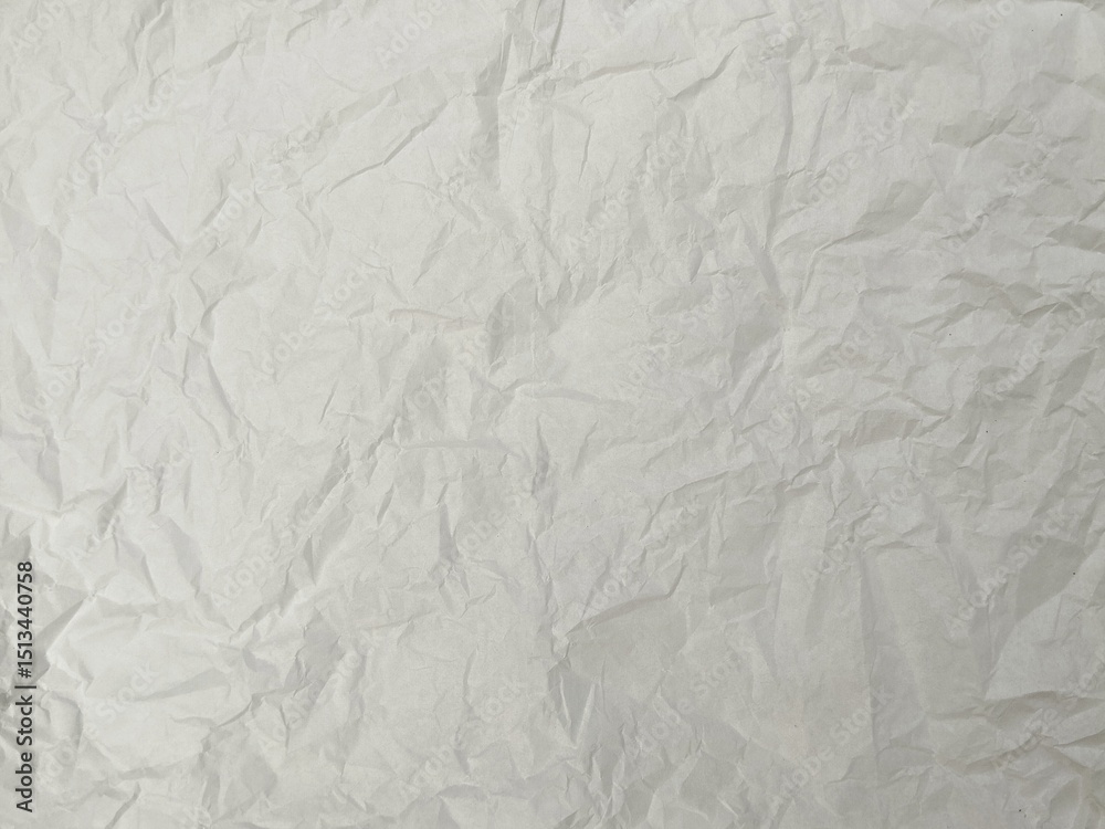 Fototapeta premium Abstrack crumpled white paper texture background, Copy space 