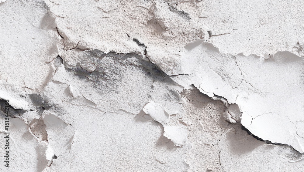 Naklejka premium Cracked, peeling white plaster texture