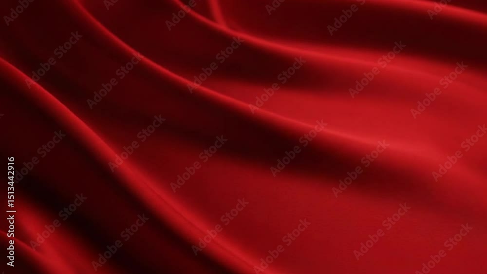 Crimson Flow: Elegant waves of rich crimson fabric cascade and swirl, showcasing the luxurious texture and vibrant color in a captivating display.