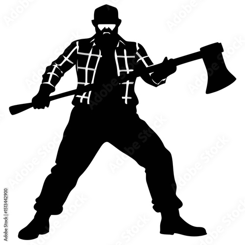 Black and White Lumberjack Vector