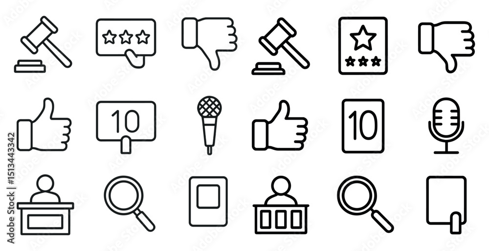Fototapeta premium Evaluation and feedback icons for reviews and ratings design