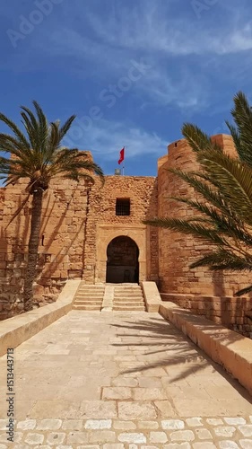 Medieval fortress Bordj El Kebir (Fort Ghazi Mustapha) on the Mediterranean coast of Tunisia near the town of Houmt El Souk photo