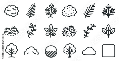 Minimalist nature icons collection for graphic and web design projects