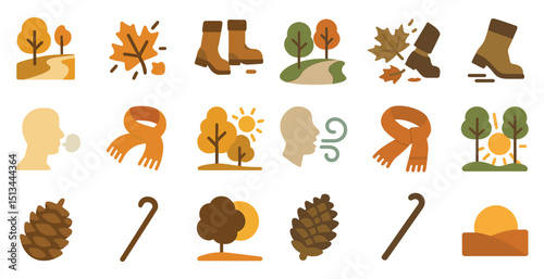 Autumn symbols and seasonal elements for design projects