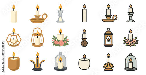 Candle design elements for festive and home decor projects