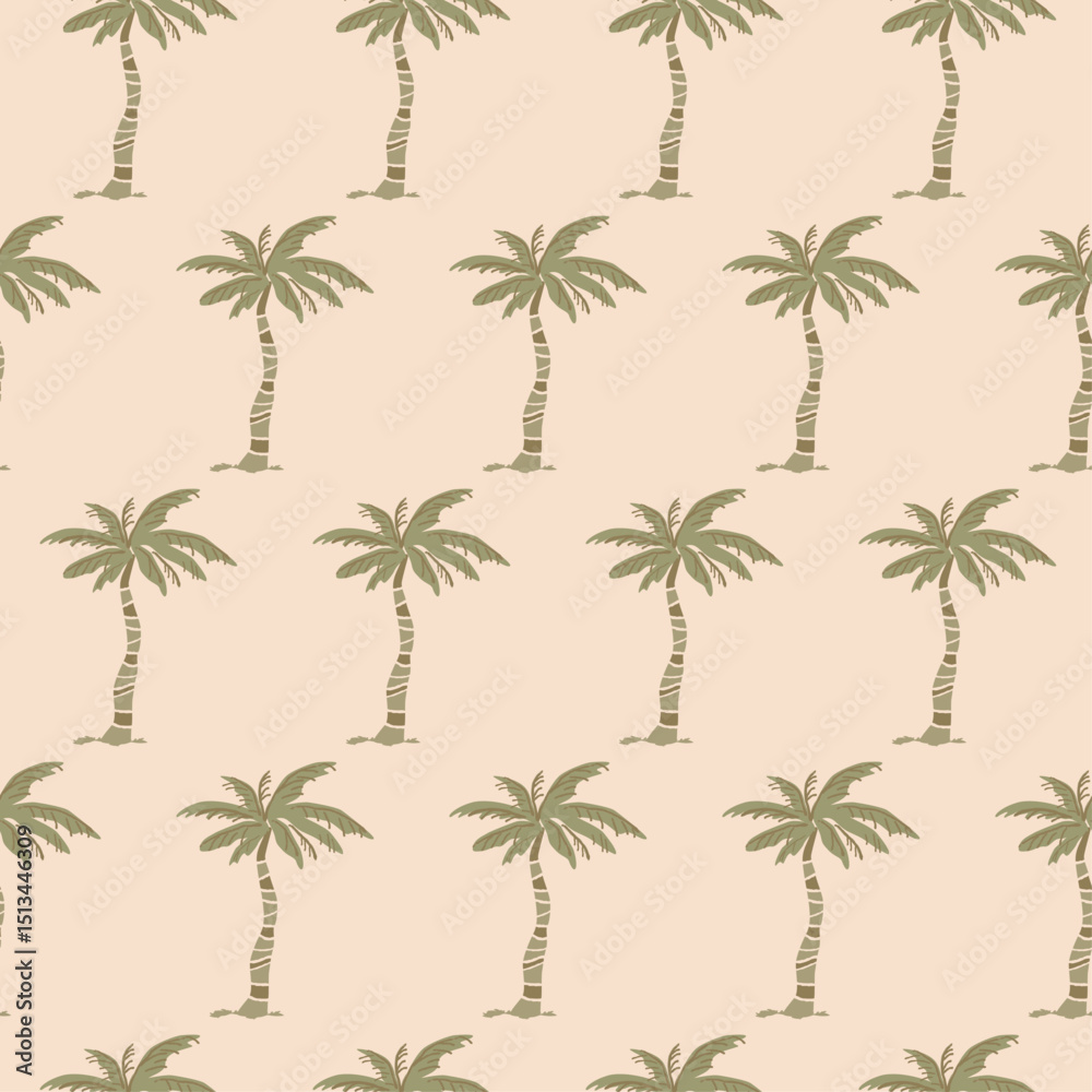 Obraz premium Seamless pattern of palm tree, Vector tropical background illustration.