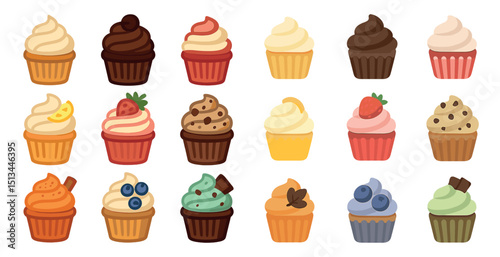 Assorted cupcake designs for bakery and dessert lovers
