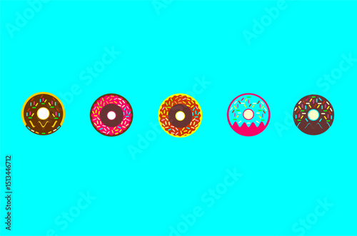 The pattern of donuts. Perfect for background, fabric, backdrop, textile, wallpaper and other commercial needs. Isolated concept.