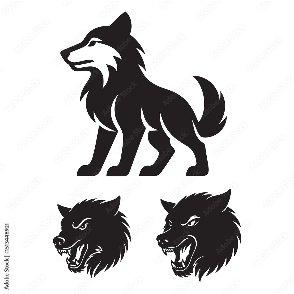 Obraz premium vector illustration of a wolf