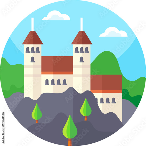 castle illustration on a white background       