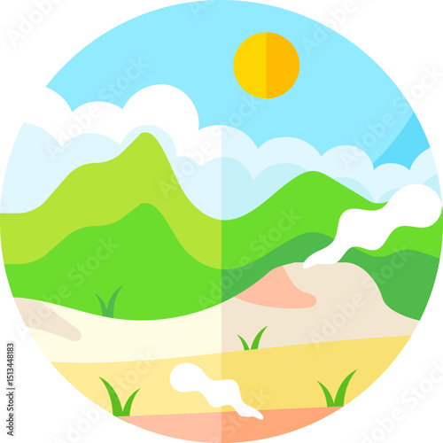 crater illustration on a white background       