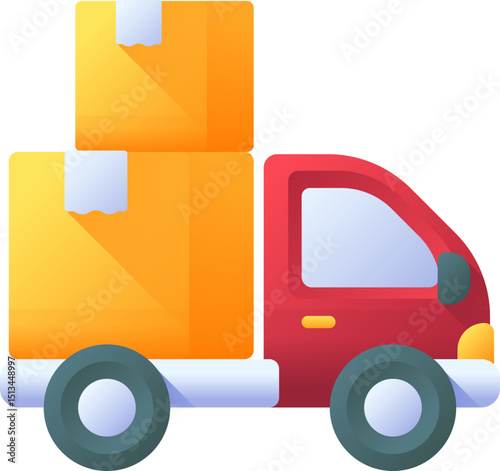 delivery truck illustration on a white background       