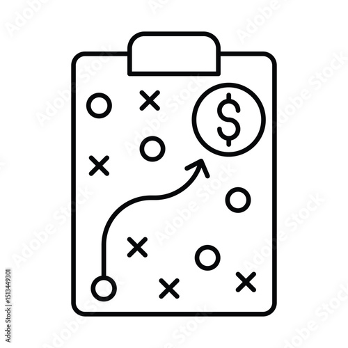 Budgeting Strategy thinline icon, vector, pixel perfect, illustrator file 
