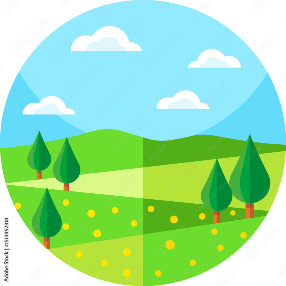 Obraz premium hills illustration on a white background 