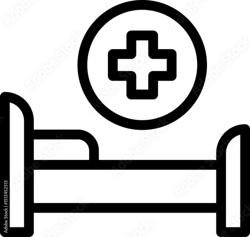hospital bed illustration on a white background     