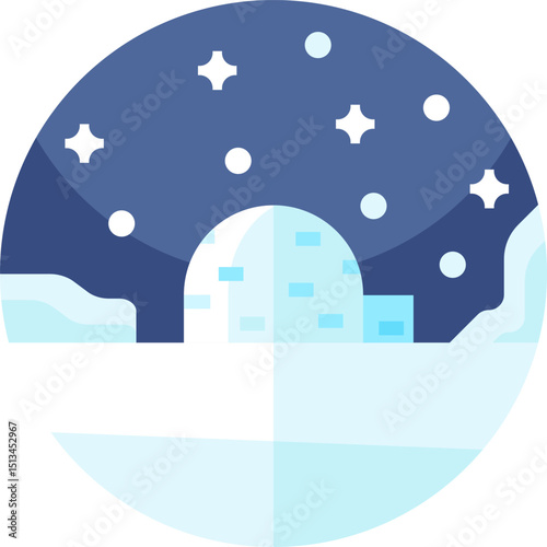 igloo illustration on a white background       