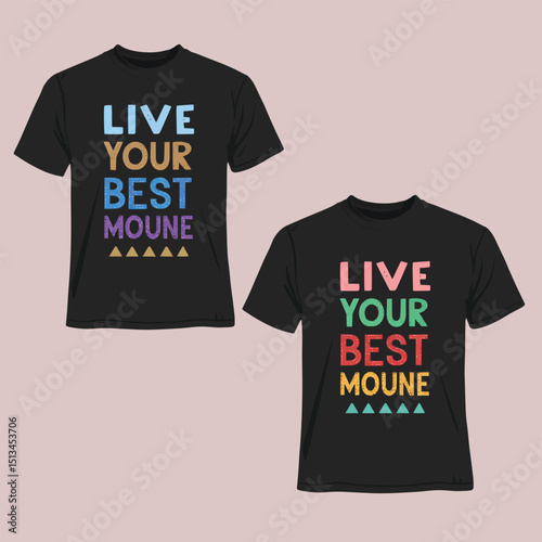 T-Shirt Design Mockup – Fashion Apparel Vector Template