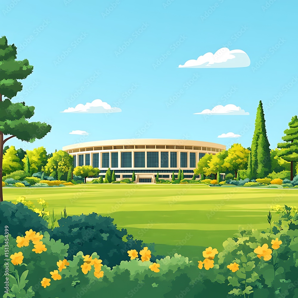 Obraz premium Park with stadium