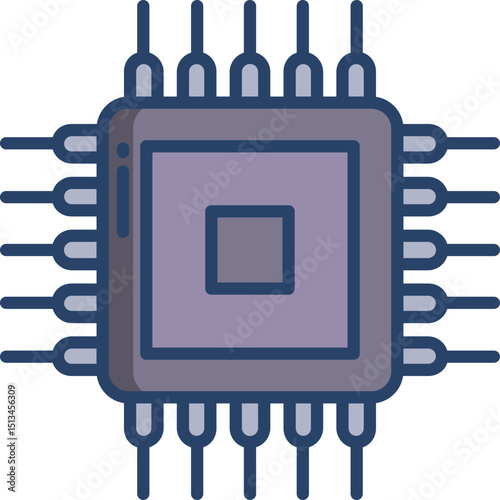 microprocessor illustration on a white background       