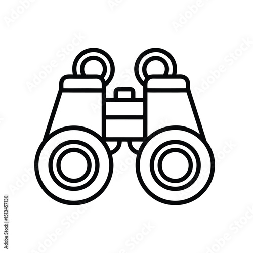 Binoculars outline icon optical instrument for viewing distant objects simple vector illustration on white