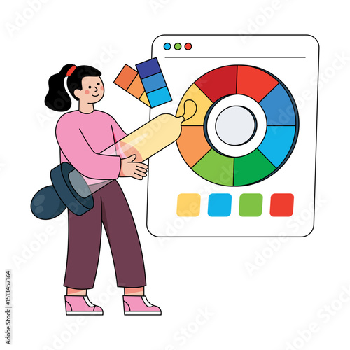 A unique design illustration of color picker 