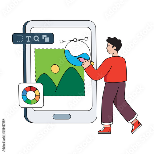 Vector design of digital painting 