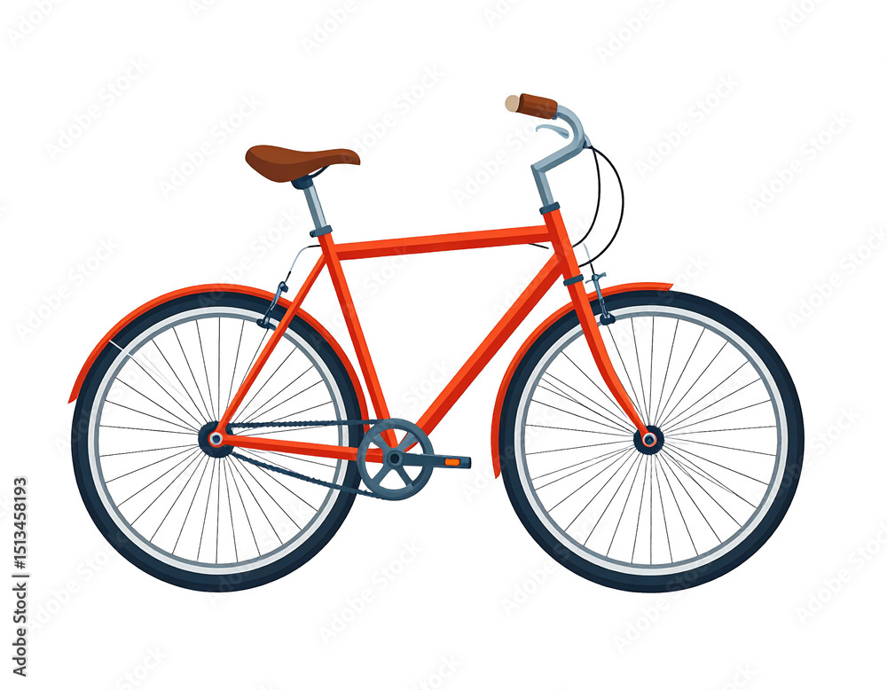Obraz premium Flat Vector Icon of Road Bicycle