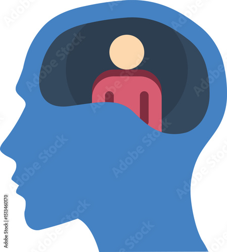 schizophrenia illustration on a white background   