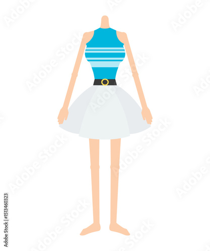 female mannequin isolated on white background