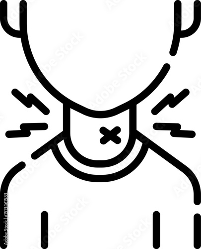 sore throat illustration on a white background   