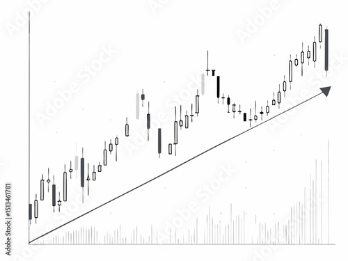 Create a bold, vector graphic illustrating a double bottom reversal candlestick pattern in finance, emphasizing the 'P' shape.  Use strong, contrasting colors.