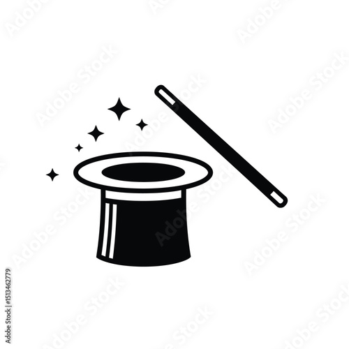 magic hat and wand
