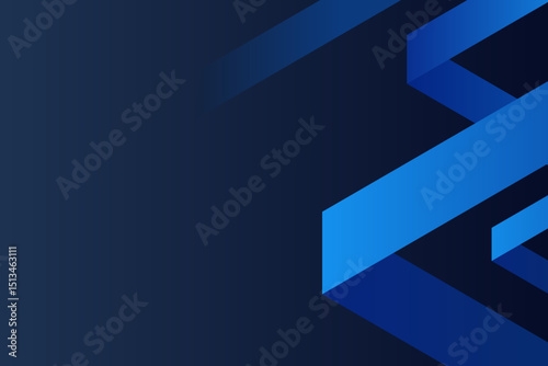 Abstract Geometric Composition with Blue Angular Shapes
