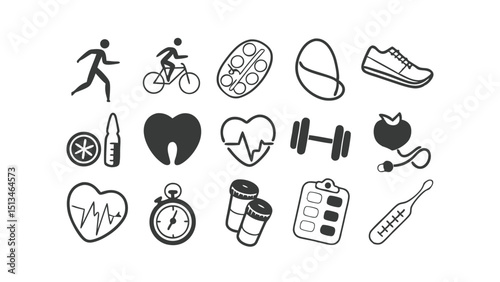 vector illustration of a set of healthy life  icon