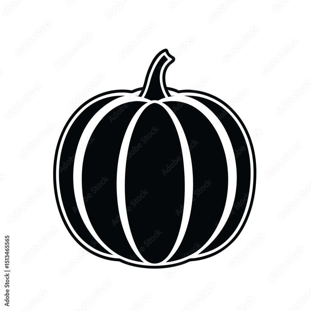 Simple Black and White Pumpkin Illustration for Halloween or Thanksgiving Designs and Crafts Simple Black and White Pumpkin Illustration for Halloween or Thanksgiving Designs and Crafts
