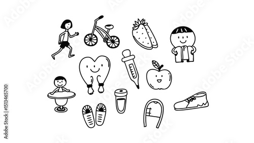 vector illustration of healty life style.