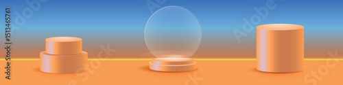 Podium. Vector image for presenting your product. abstract 3 d rendering of podium