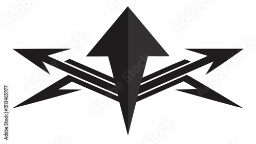 Black arrows pointing in different directions  vector, silhouette, illustration, horizontal, isolated assets, on transparent background