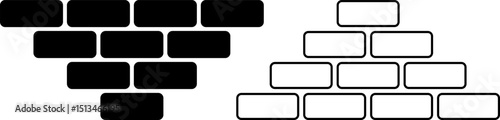 Brick wall icon. precisely rendered. construction symbol. surrounding wall. Home interior. House wall foundation bricklayer
