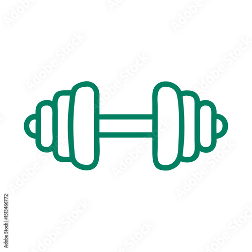 Dumbbell icon symbolizing fitness and strength, minimalist design
