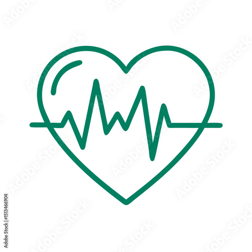 Heart icon with heartbeat line representing love and health, minimalist design
